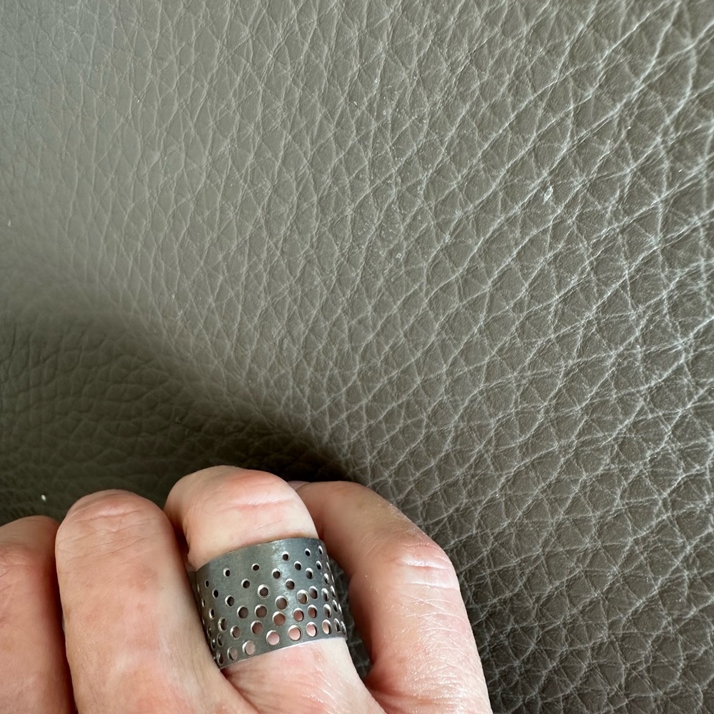 Unique Blackened Statement Ring - image 1